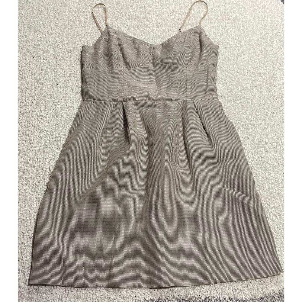 BCBGeneration Large Sleeveless Sweetheart Neck Mini Dress Pockets Tan MSRP $128